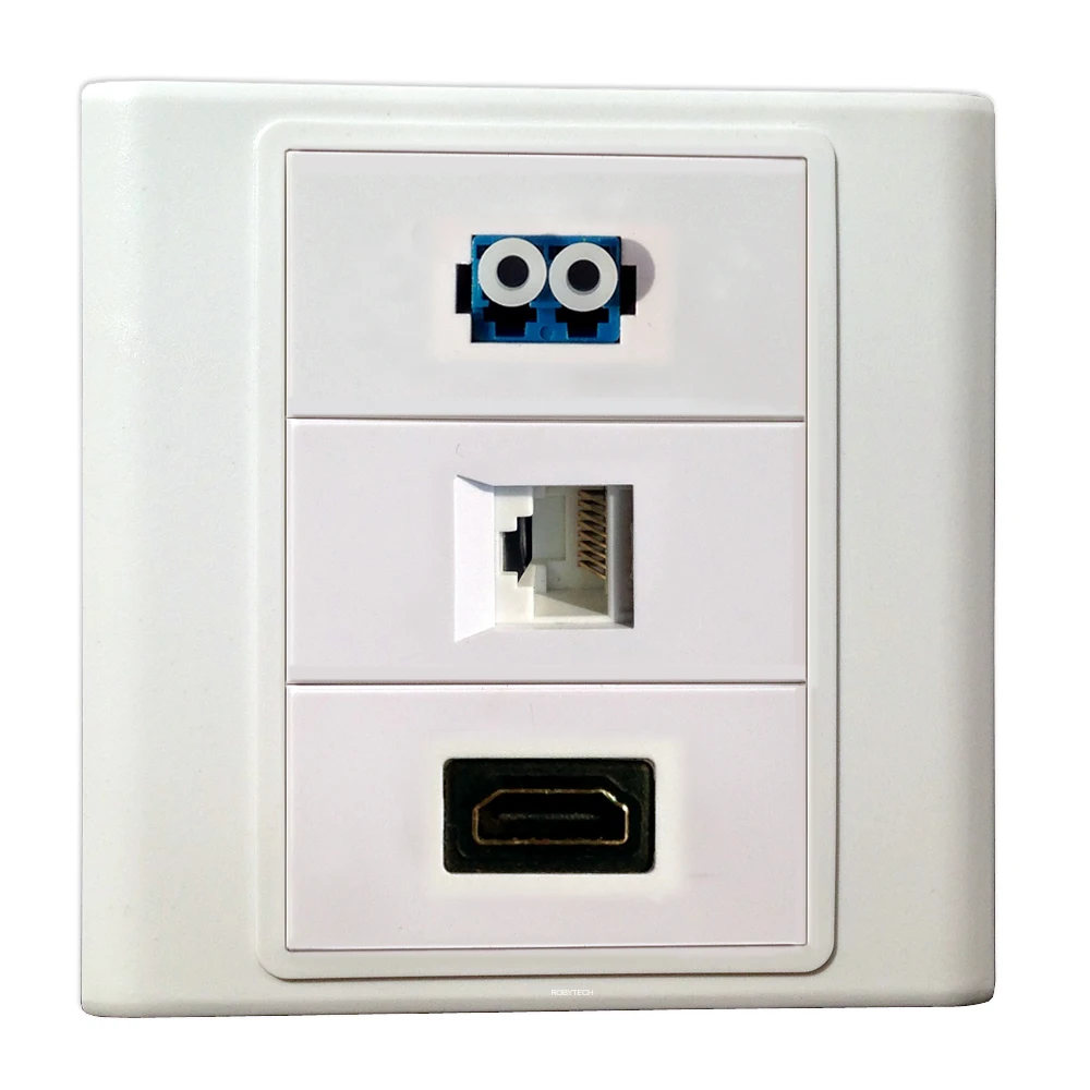 LC+ RJ45+ HDMI, Cat6 Ethernet волоконно-оптический Keystone настенное крепление лицевой панели разъем порт для домашнего офиса кабельная система