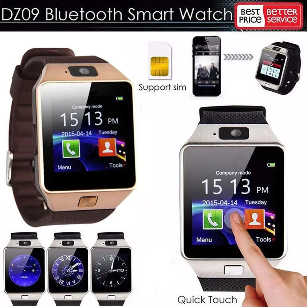 Bluetooth Смарт-часы с камерой 2G SIM TF слот для карты Smartwatch телефон для Android IOS