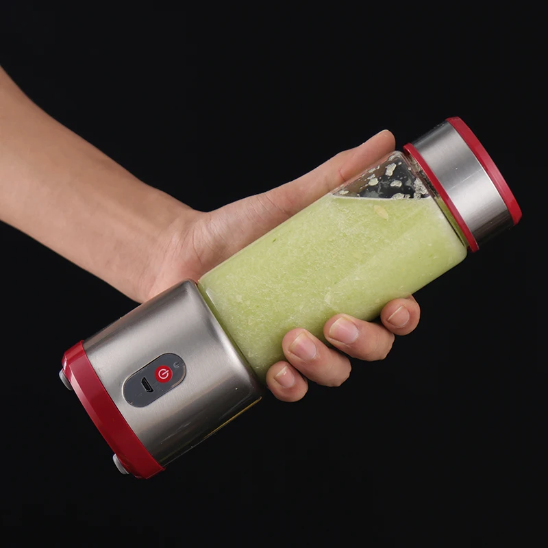 450ML Portable USB Electric Juicer Glass Blender Mini Fruit Mixers Juice Extractors Mini Juice Cup 6 leaf Cutter Head Boissain