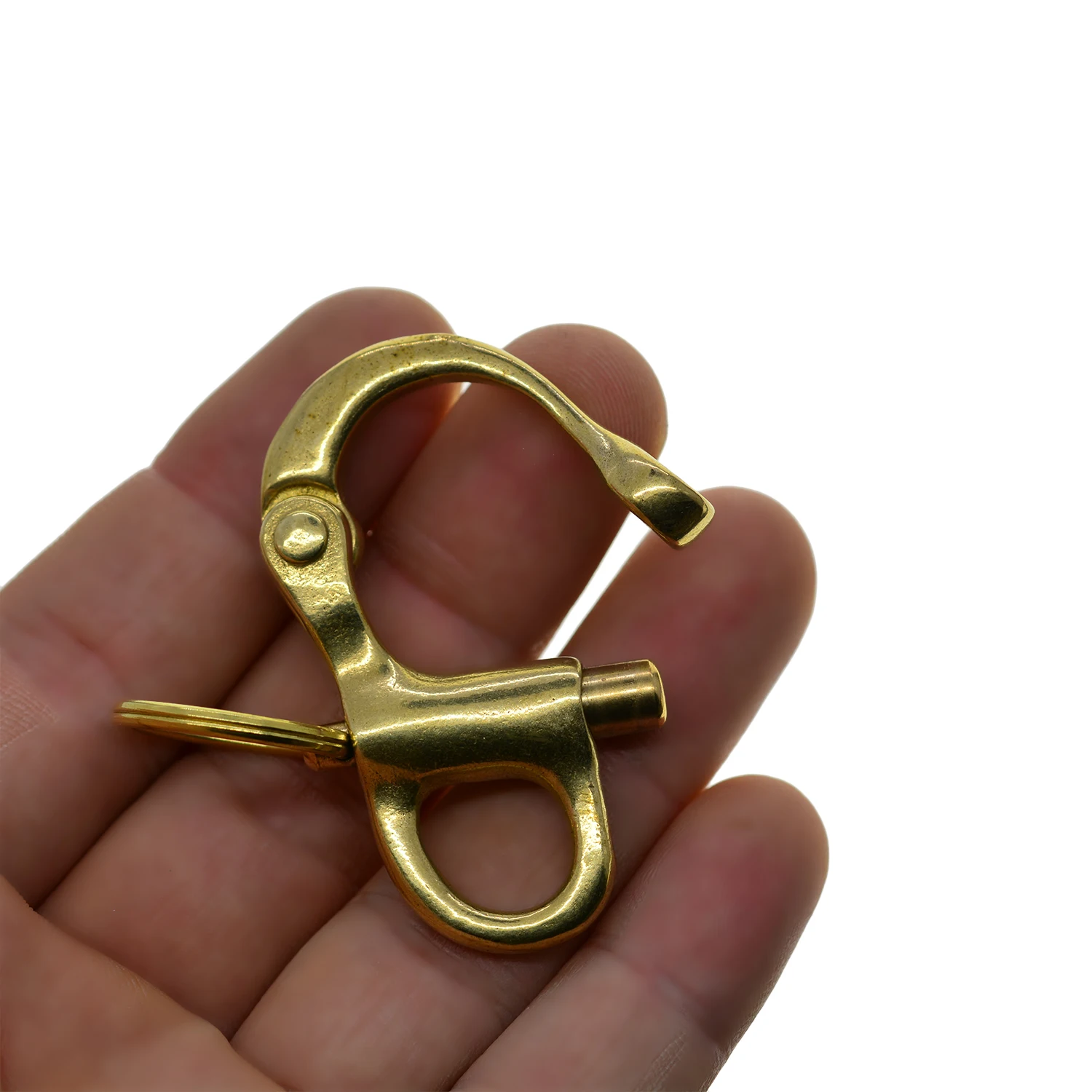 Heavy Duty Boat Snap Clip Key Ring - Solid Brass