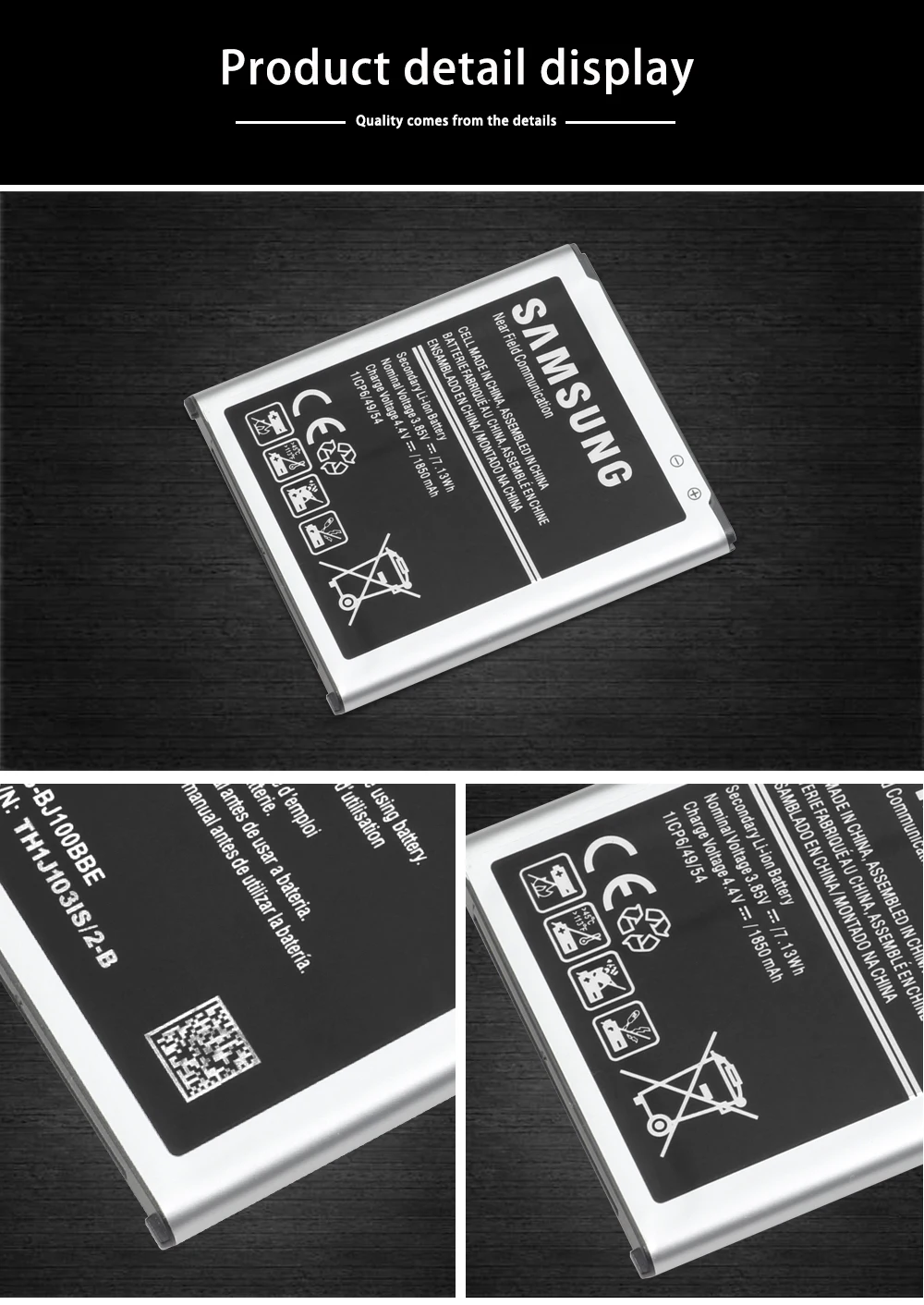 Samsung телефон батарея EB-BJ100CBE EB-BJ100BBE для samsung Galaxy J1 j100 J100F/D J100FN J100H J100M 1850 мАч