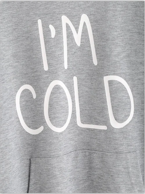 I'M COLD, Женская хлопковая толстовка с круглым вырезом и длинным рукавом, толстовки с буквенным принтом, одежда, Прямая поставка, осенняя рубашка