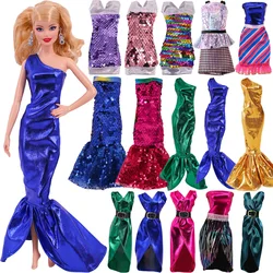 Vêtements de poupée Barbie, jupe courte à paillettes et jupe longue en queue de poisson pour Barbie et BJD, accessoires de poupée Sexy et brillants à la mode 
