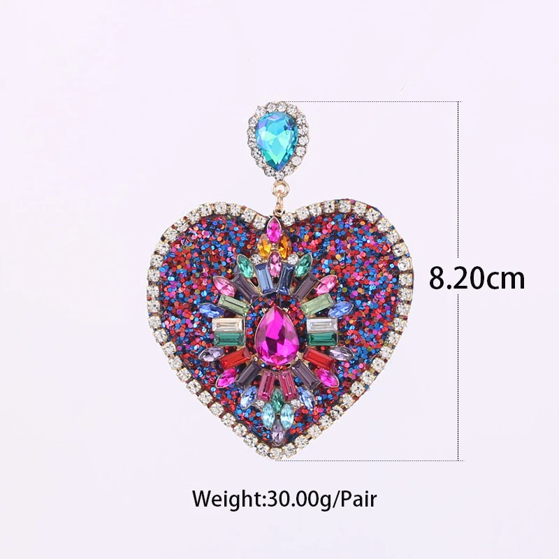 Heart drop earrings for woman boho aretes Size