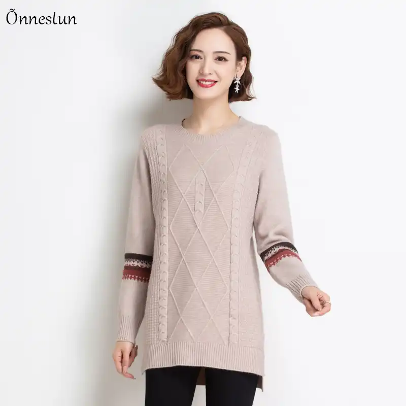 Longue Robe Pull Femme Mode Hiver Pulls Robe Pull Femme Pull Decontracte Grande Taille Longue Epais Pull Femmes Aliexpress