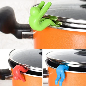 

Spill-proof Lid Lifter for Soup Pot Kitchen Tools Lid Stand Silicone Heat Resistant Holder Keep The Lid Open Bracket Lid Lifter