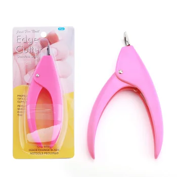 

4pcs Nail Scissors Professional Nail Edge Cutter U-shaped Piece Cut Nail Manicure Triple Cut for Nail Art (Pink)