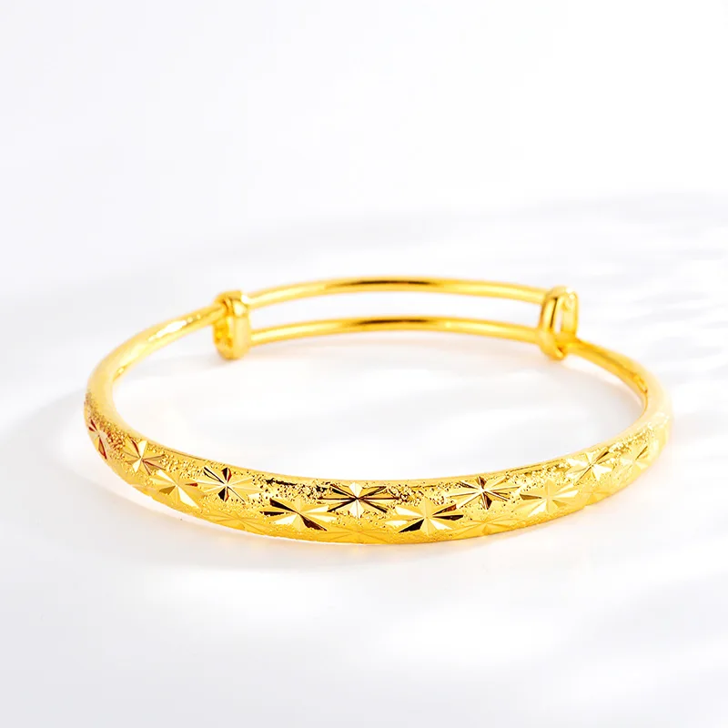 Exquisite 14K Gold Bracelet for Women Wedding Engagement Anniversary Jewelry for Female Girlfriend Bangles Jewelry Birthday Gift