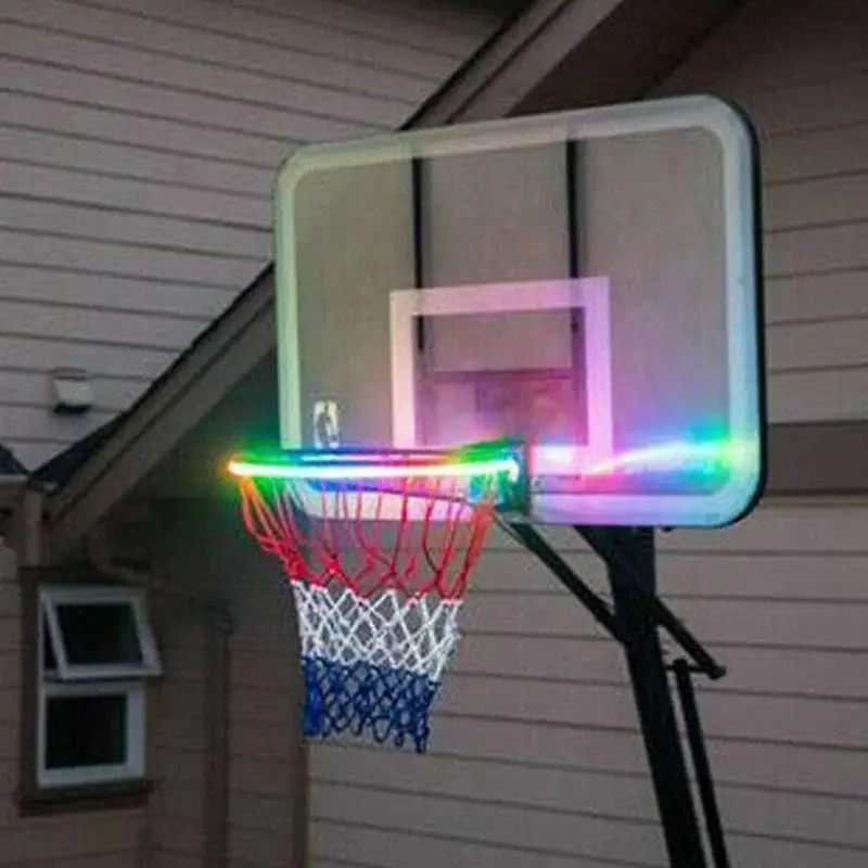 1 PCS LED Basket Hoop Solar Basketball Rim Playing At Night Shooting Accessories Attachment