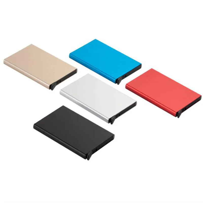 Automatic Stainless Steel Credit Card Holder Men Slim Anti Protect Travel ID Cardholder Women Rfid Wallet Metal Case Porte Carte