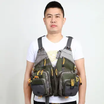 

Outdoor Sport Fishing Men Women Breathable Swimming Life Jacket Safety Waistcoa Vest Backpackst With Multi-pockets