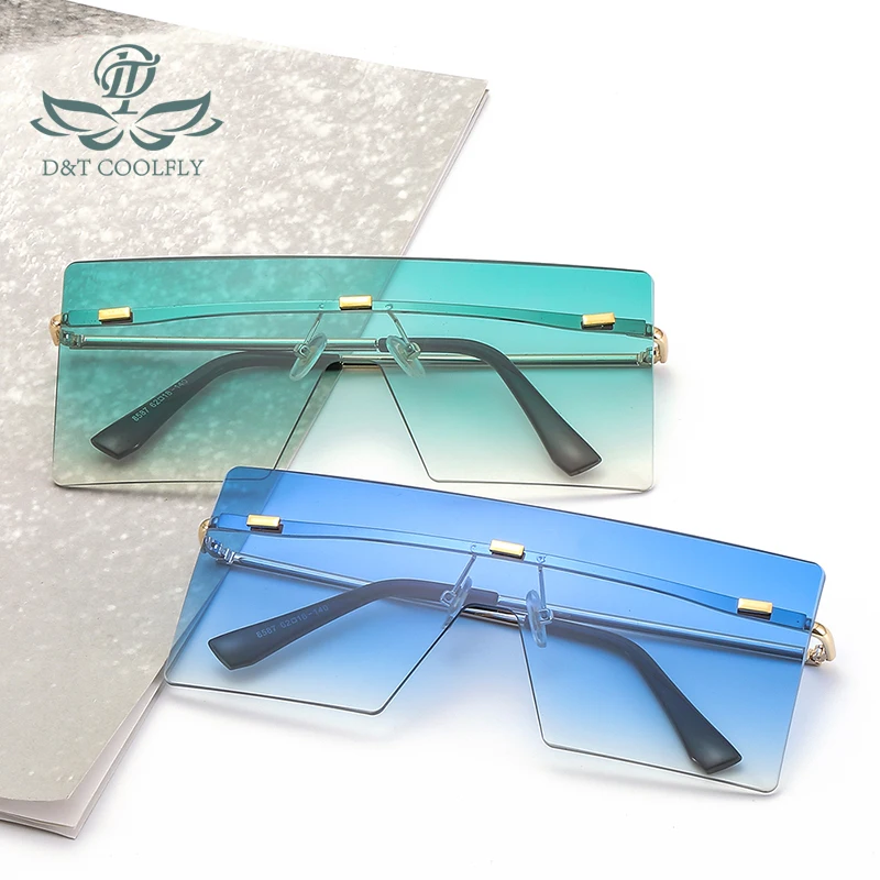 

D&T 2020 New Square Sunglasses Women Men Rectangle Goggle Fashion Sun Glasses Color Lens Alloy Frame Vintage Sunglasses UV400