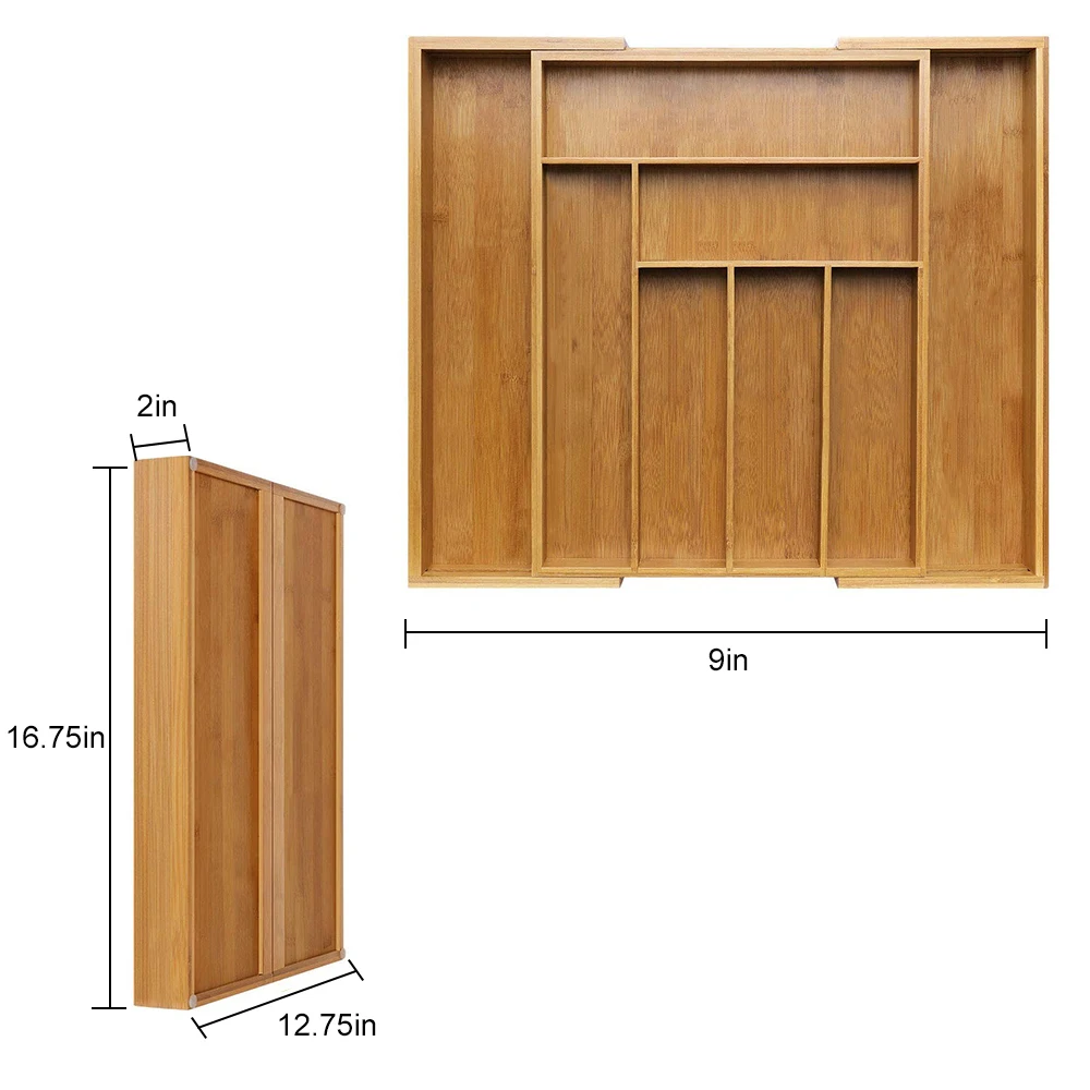 Выдвижные бамбуковые Премиум столовые приборы и посуда ложка для столовых