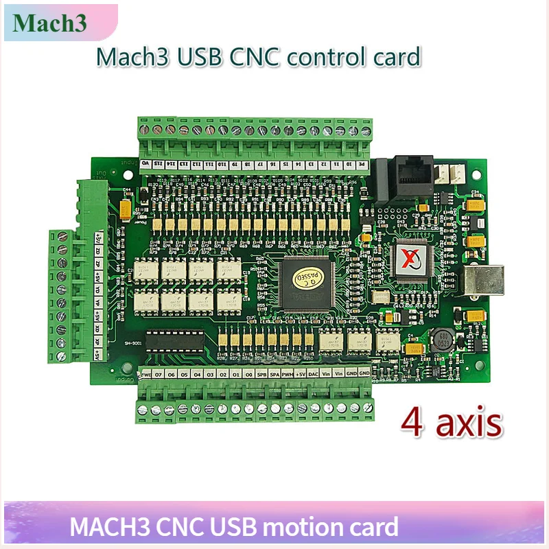 4 оси USB CNC Mach3 гравировальный станок фрезерный E-CUT карты управления движением