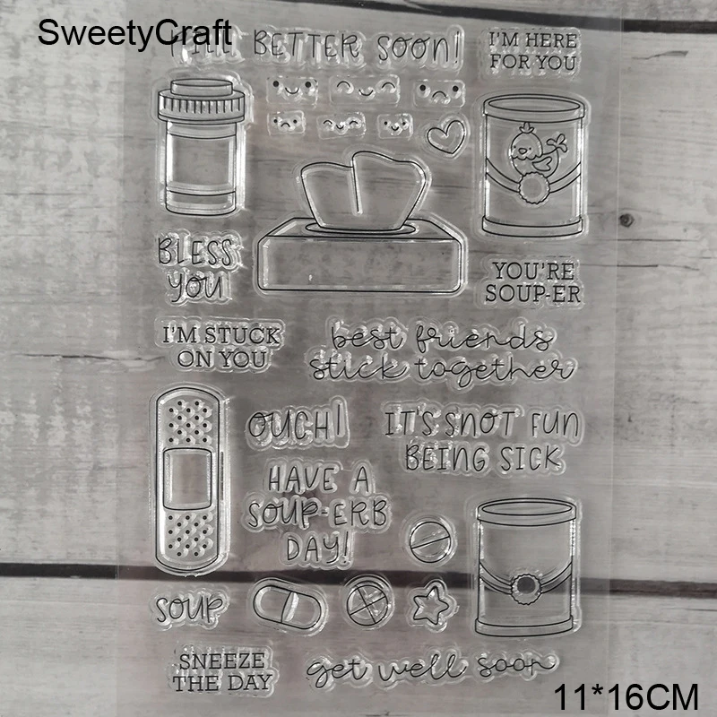 A0228 Get Well Soon Clear Stamps