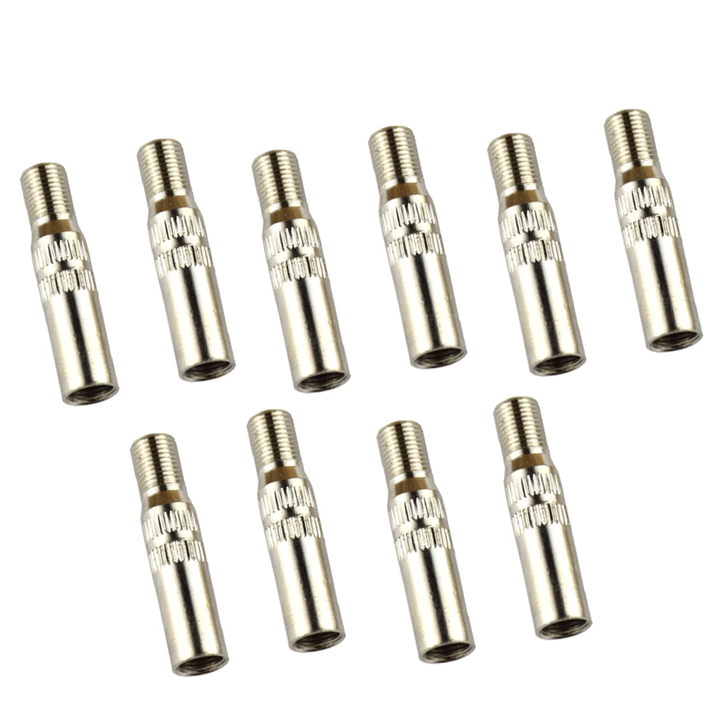 10 Pcs. Car Motorcycle Brass Tire Valve Extension Cap, Φ7.5mm, Length 39mm, Waterproof, Wear Resistant