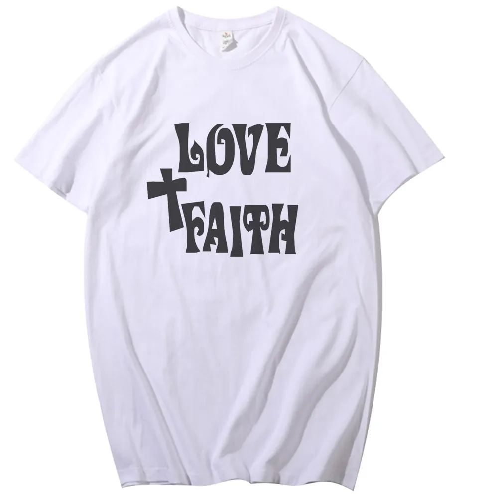 

Faith Christian Women T-shirt Religious Costume Love Faith Female T-shirt Graphics Fearless Slogan Retro Tops Girls Tee