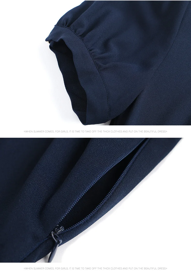 New Fashion Women Vintage V-neck Dress Solid Beading Casual A-Line Dress Female Short-sleeve Elegant Dress