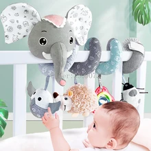 Jouet de poussette pour bébé, Animal en peluche confortable, hochet de berceau, cadeaux mobiles, jouets pour bébé, clochette de lit suspendue