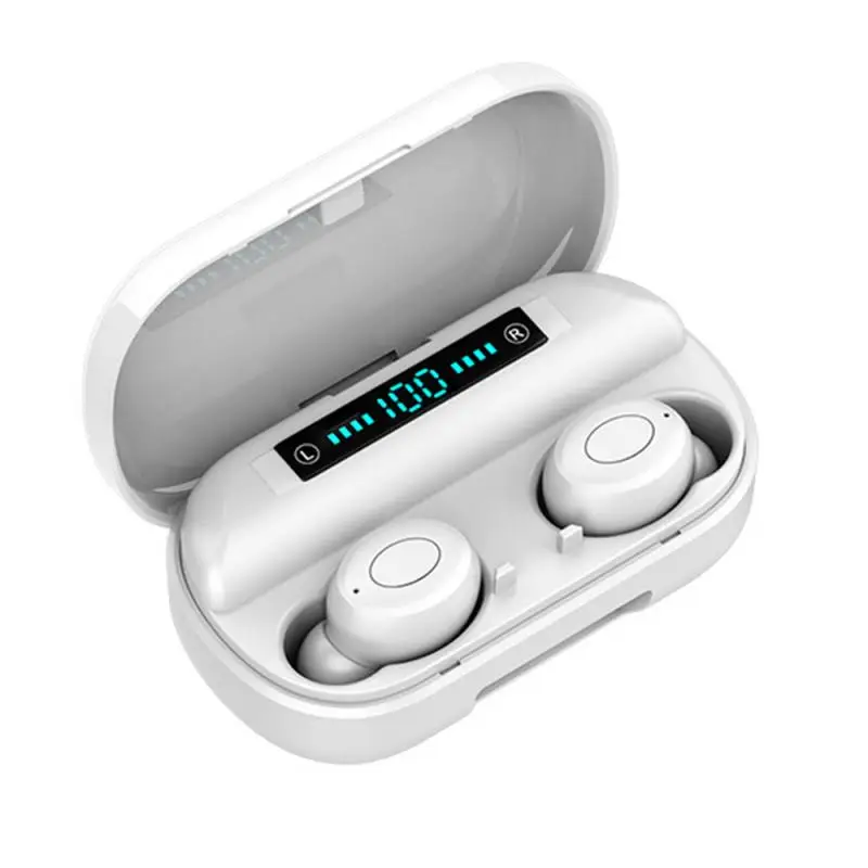 Беспроводные наушники Bluetooth 5,0 TWS гарнитура HIFI мини наушники-вкладыши спортивные наушники для бега для Iphone samsung huawei IOS Android - Цвет: Белый