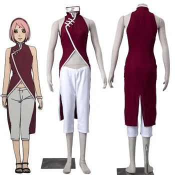 

Anime BORUTO Haruno Sakura Cosplay Costumes Cheongsam Suit NARUTO Cos Clothing
