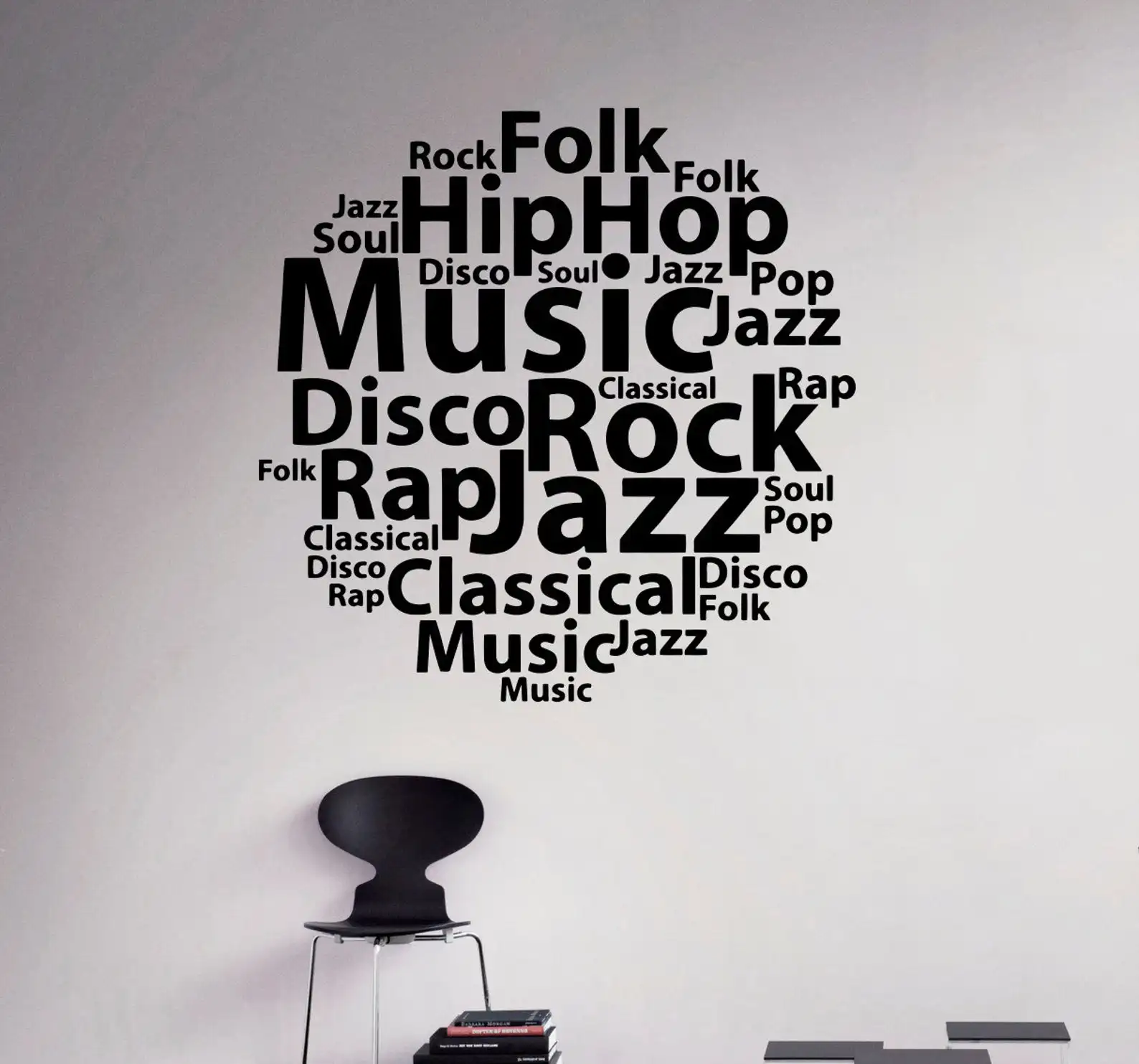 

Music style wall decals Wordcloud typography wall sticker home decoration living room murals fashion home decoration supplieYY27