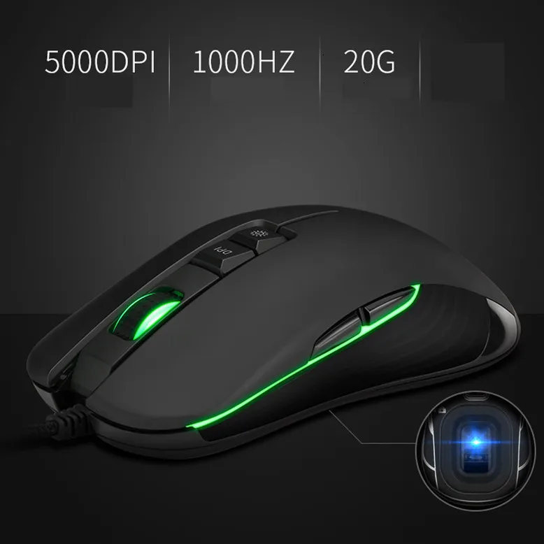 Эргономичная игровая мышь 5000 dpi, Оптическая Проводная программируемая электронная Спортивная мышь с 9 клавишами, пятискоростная компьютерная игра для ПК, ноутбука Yw