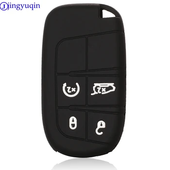 

jingyuqin 4B Silicone Remote Key Cover Fob Case For Dodge Journey Charger for Jeep Renegade Grand Cherokee for Chrysler 200 300