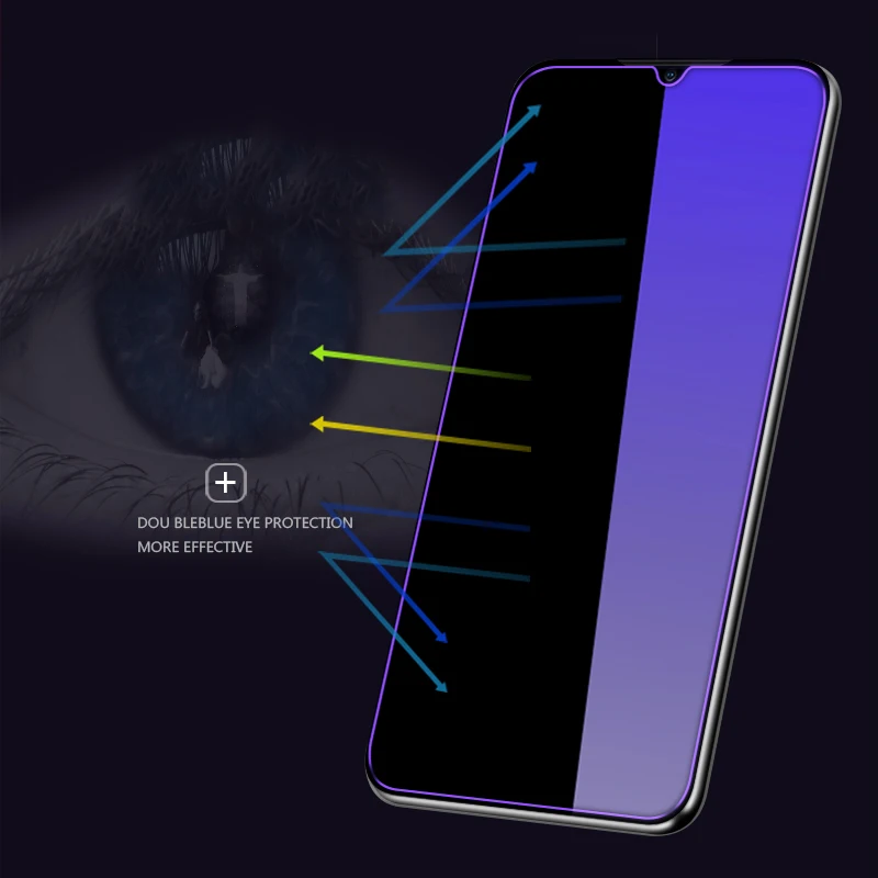 Защитная пленка для экрана Xiaomi Mi A3 из закаленного стекла с защитой от синего и фиолетового цвета с полным покрытием 9H