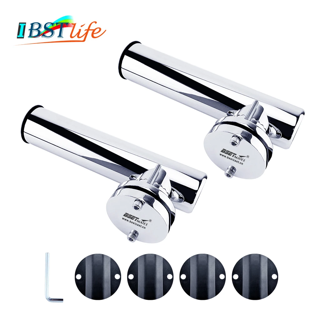 

2X Stainless Steel 316 Fishing Rod Rack Holder Rail Mount Rest Pole Bracket Support for 1 to 2 inch Rail Marine Boat Accessories