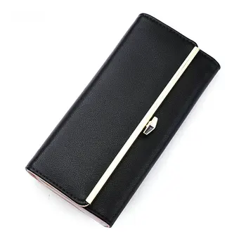 

Korean New 2020 Ladies Pu Women's Wallet Long Section Three Fold Cover Clutch Bag Fashion Coin Purse Wallet Phone Wallet