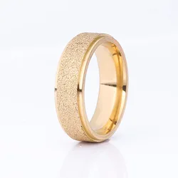 Frosted Exquisite Rose Gold & Silver Couple Ring - Elegant Wedding & Engagement Jewelry - 8 (6mm Gold)