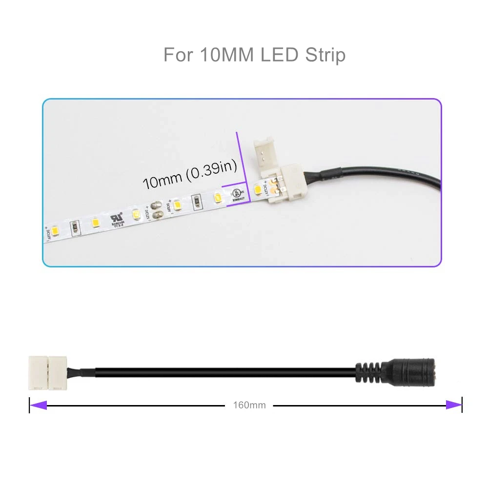 Angcai 2/4 Pin светодиодные полосы света разъем комплект Pigtail Solderless 5-24 в 10 мм 5050 RGB многоцветный Один Цвет DC DIY