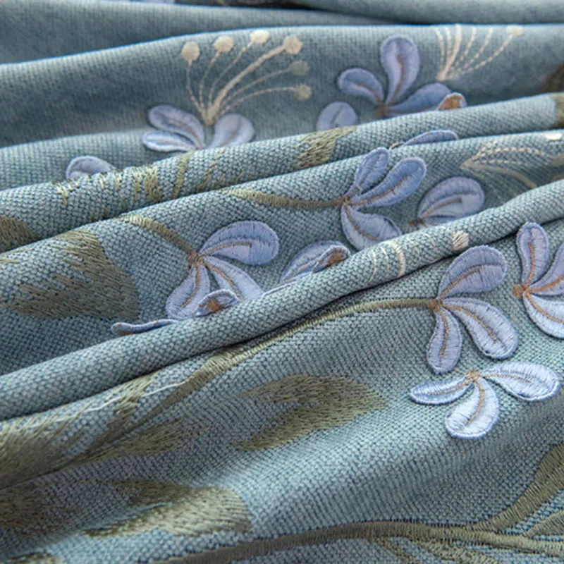 Color 2 Curtain Современная роскошная серая Цветочная занавеска s для спальни, гостиной, оконные занавески, рельефная вышитая занавеска, балдахин M205Y - Цвет: Color 2 Curtain