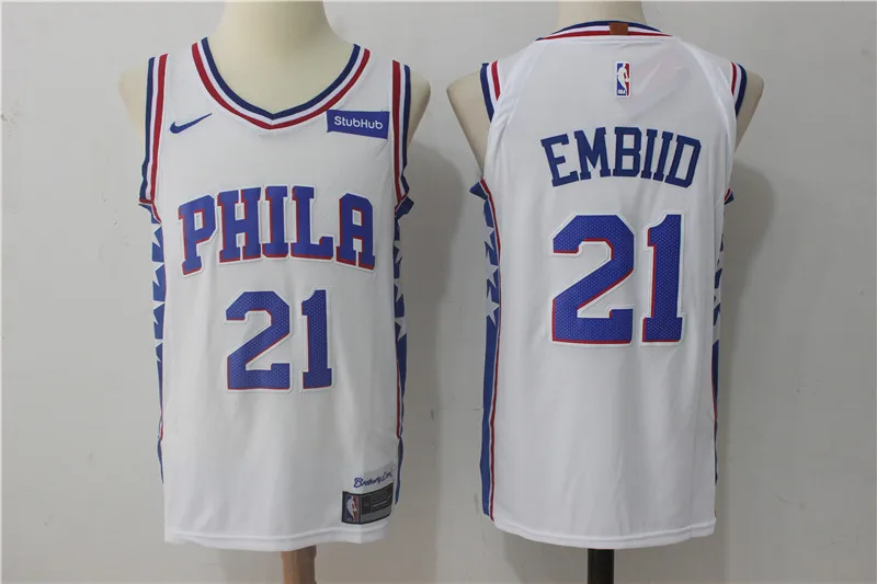 AS PICTURE Мужская футболка Philadelphia Бен Симмонс 76ers - Цвет: AS PICTURE