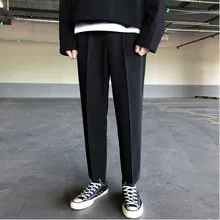 Мужские брюки осенние и зимние новые дикие брюки свободные повседневные брюки молодежные модные трендовые мужские брюки