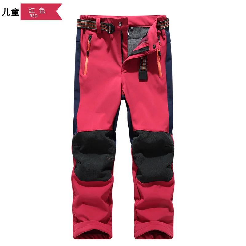 4 Pantalon De Ski Pour Enfant зимние детские уличные штаны для сноуборда ветрозащитные флисовые зимние штаны для девочек и мальчиков для походов - Цвет: 4