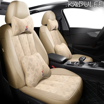 

KADULEE Custom Leather car seat cover For AUDI Q3 Q5 A4 A3 A6 Q7 A1 A5 A7 A8 TT R8 Automobiles Seat Covers car seats protector