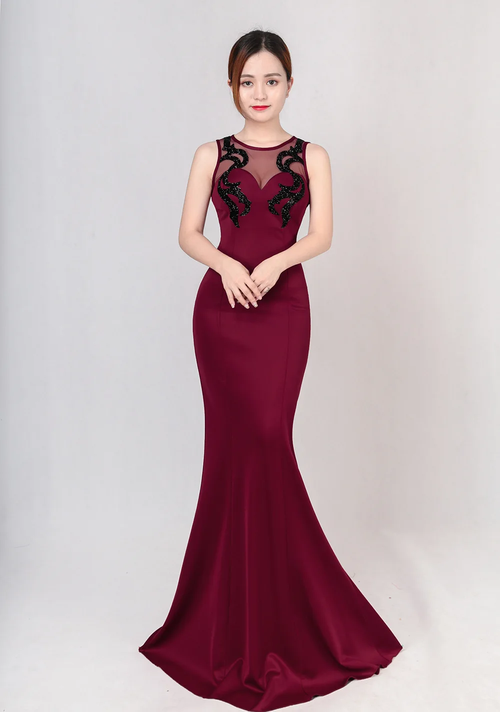 8175#-实拍模特-枣红