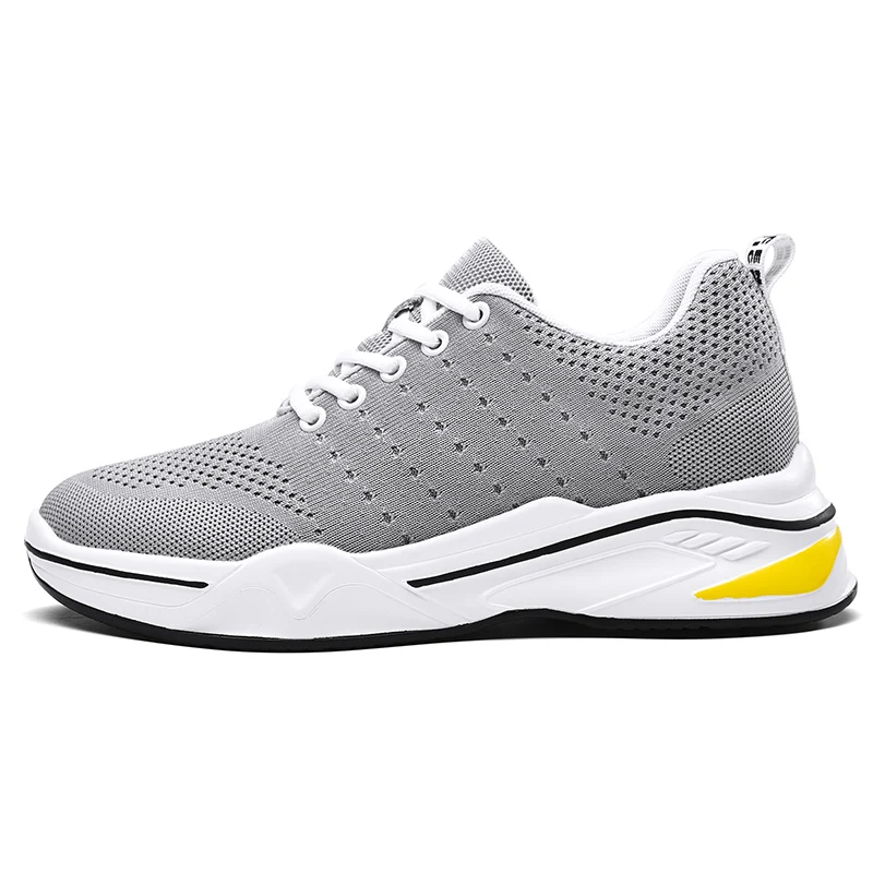 Серый Shoes Men Sneakers Invisible Height Increased Insoles 8CM High Heels Men Increase Shoes Hidden Wedge Heel Elevator Shoes - Цвет: Серый