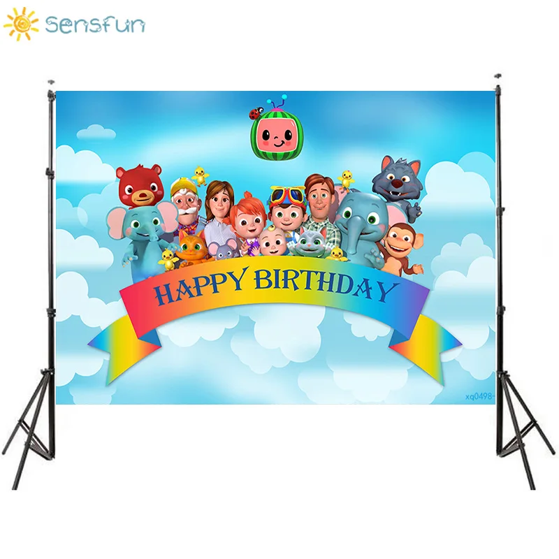 Sensfun Cocomelon тематический фон для фотосъемки ребенка День рождения фото винил
