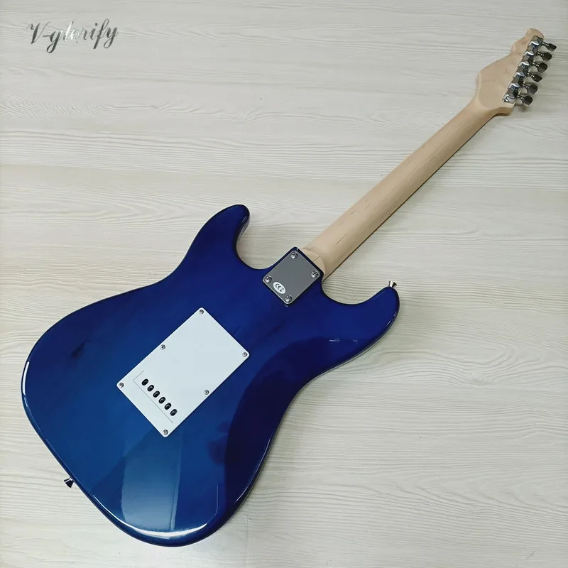 Электрическая гитара blue ST 39 дюймов корпус из липы с грифом Канады и клена 6