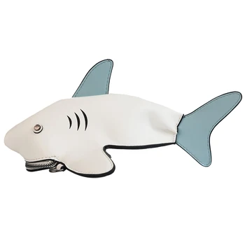 

ASDS-Funny Shark Lady Shoulder Bag Cartoon Messenger Bag Cute Personality Leather Phone Bag Cartoon