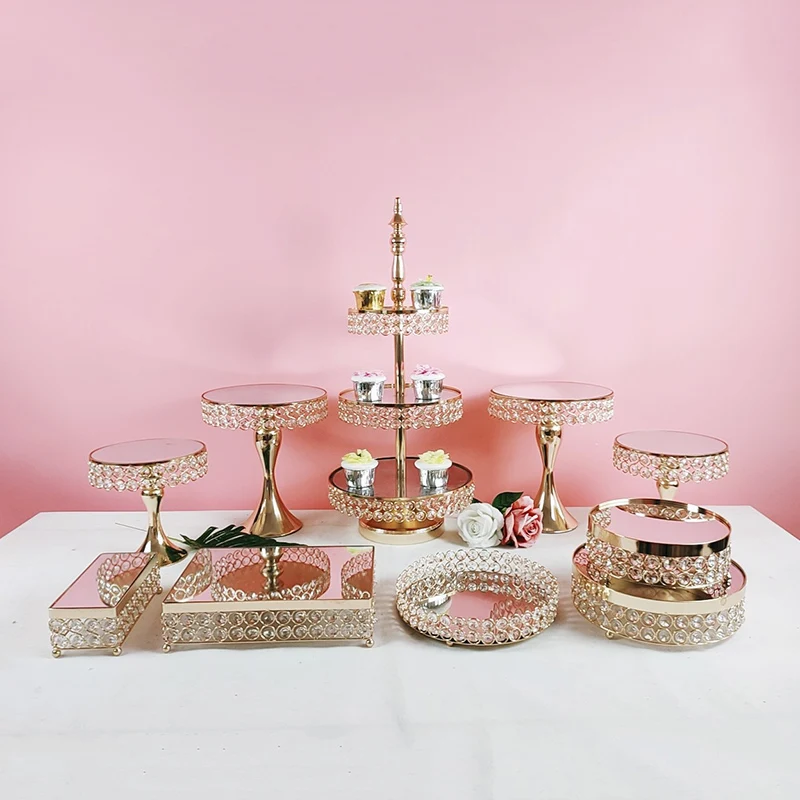 3 -15pcs cupcake 3 tier cake stand set gold color good qualtiy