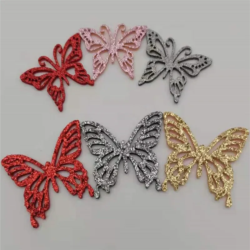 Sewing Pins Craft Supplies Chenille Craft Supplies Doll Handmade Accessories 10 Pcs Glitter Butterfly Christmas Decoration Felt Sewing Accessories Patch Hairpin Flower Material DIY Handwork Craft Supplies