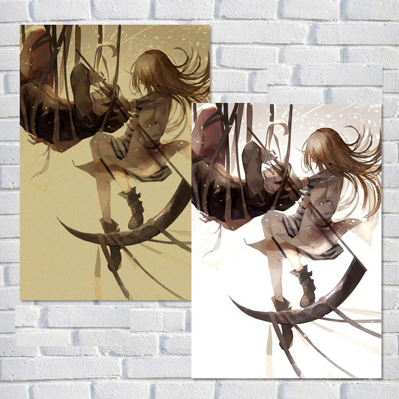 Плакат с ангелами смерти японского аниме стены искусства плакат и печатная графика Whtie крафт-бумага настенный декоративный комнатный плакат QT643
