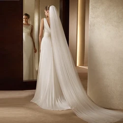 Wedding Veil Long 3 Meters One Layer Lvory/White Soft Tulle Head Women With Comb Bridal Accessories