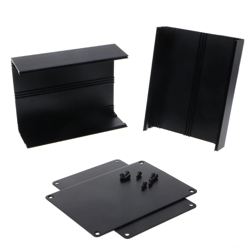 Из алюминиевого сплава конструктивный электронный корпус DIY проект силовая распределительная коробка 155x120x83 мм черный цвет