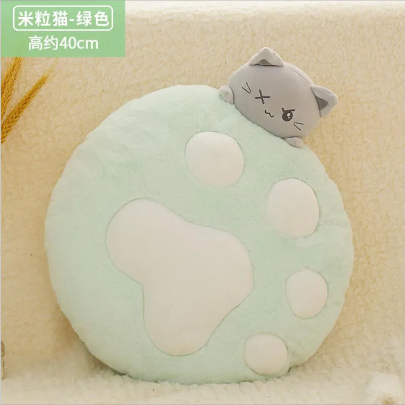 Милая подушка для кошки, Kawaii, подарок на день рождения, Кошачий коготь, плюшевая игрушка, кровать, украшение для дома, подушка для сна, мягкая кукла для девочек, фестиваль - Цвет: Зеленый