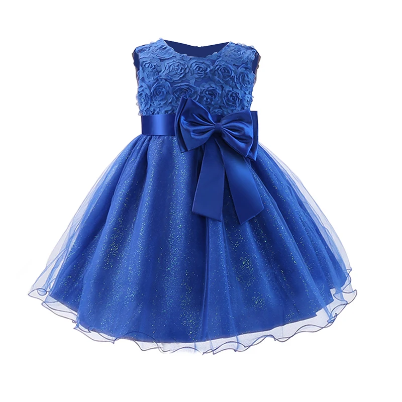 Navy blue Платье для девочек на день рождения, карнавал, Рождество, платье для девочек, милое платье принцессы, платье для выпускного вечера, детская одежда, От 2 до 10 лет - Цвет: Navy blue
